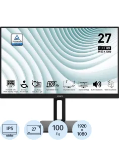 Монитор MSI Pro MP271AP (9S6-3PA29T-086) 27/FHD/IPS/100Hz/300cd/1ms/VGA/DP