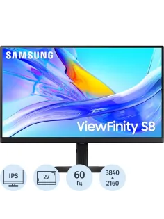 Монитор Samsung (LS27D804UAIXCI)27/UHD/IPS/60Hz/350cd/5ms/HDMI/DP/HAS