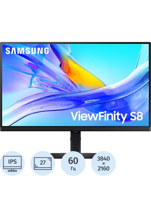 Монитор Samsung (LS27D804UAIXCI)27/UHD/IPS/60Hz/350cd/5ms/HDMI/DP/HAS