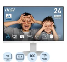 Монитор MSI PRO MP2412W 23.8 FHD VA ,HDMI 1.4,Tilt,100Hz,White,1y war-ty