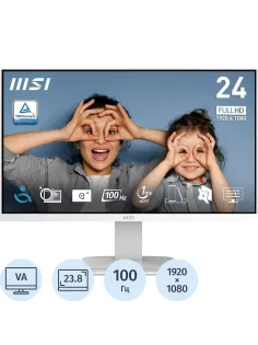 Монитор MSI PRO MP2412W 23.8 FHD VA ,HDMI 1.4,Tilt,100Hz,White,1y war-ty