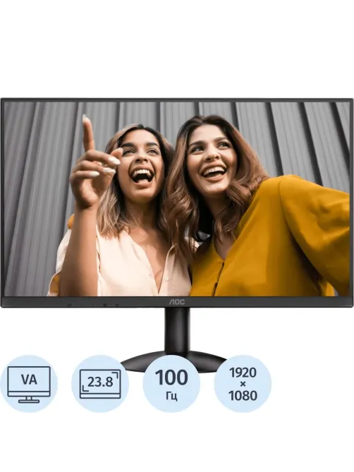 Монитор 23.8 AOC 24B30HM2 Black (VA, FHD, 120Hz, 4000:1, HDMI(AC ext))