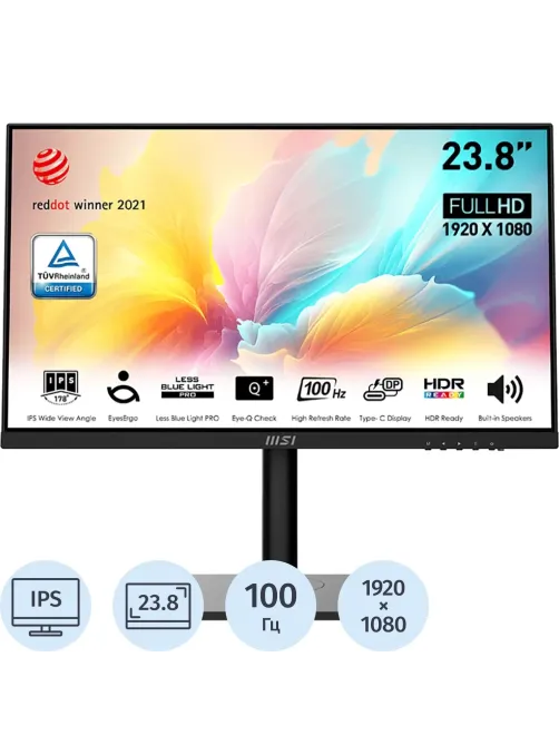 Монитор MSI LCD (9S6-3PA59H-095) 23.8''/FHD/IPS/75Hz/250cd/5ms/HDMI