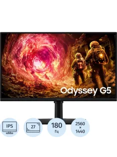 Монитор Samsung 27 G5 LS27FG502EIXCI, IPS/HDMI/HAS Piv/QHD/180Гц/ черн