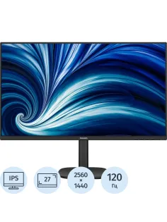 Монитор Philips 27B2N3500J 27 QHD/IPS/120Гц/350cd/2xHDMI/DP/USB/HAS/черн