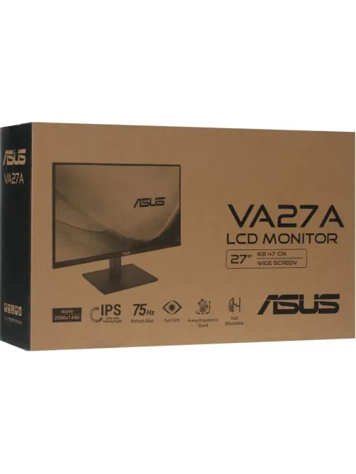 Монитор Asus 27 VA27AQSB IPS 2K  1ms HDMI DP USB M/M HAS Piv 75Hz 350cd