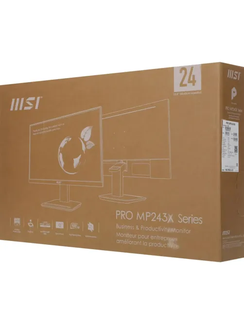 Монитор MSI PRO MP243XW 23.8 FHD/IPS/1ms/HDMI/DP/100Гц/White