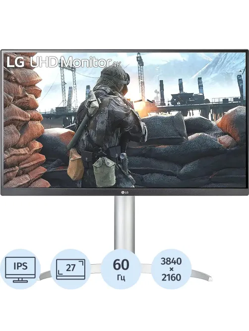 Монитор LG UP650-W (UP650-W.ARUZ) 27/4K/IPS/60Hz/400cd/5ms/HAS/DP/HDM