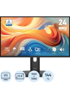 Монитор MSI PRO MP245PHG E14 23.8 FHD/IPS/HDMI/DP/USB-C/Pivot/144Гц/черн