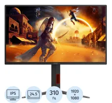 Монитор 25 AOC AGON 25G4S Black (IPS,1920x1080,310Hz,0.3 ms,2xHDMI,Pivot)