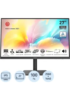 Монитор MSI MD272QXP(9S6-3PB19H-233)27/WQHD/IPS/100Hz/400cd/4ms/HDMI/DP