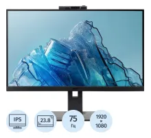 Монитор Acer B247YDbmiprczxv(UM.QB7EE.D10)23,8/FHD/IPS/75Hz/250cd/4ms/DP