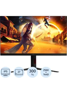 Монитор 27 AOC Q27G4S Black (IPS,2560x1440,300Hz,0.3 ms,2xHDMI,Pivot)