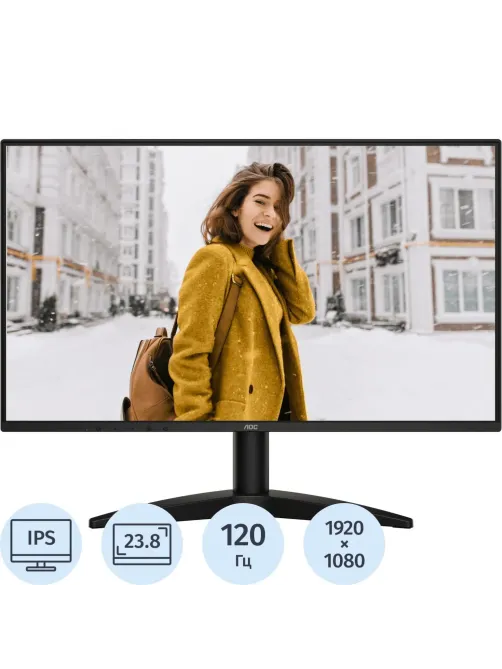 Монитор 23.8 AOC 24B36H Black (IPS, FHD, 120Hz, HDMI 1.4 (AC ext))