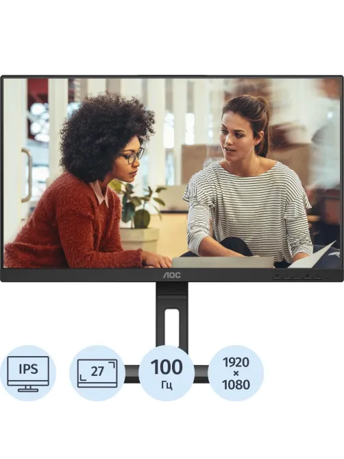Монитор AOCv27 FHD, IPS,VGA, HDMI, DP, 100Hz(27E3QAF)