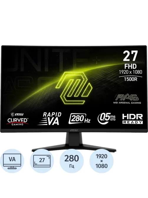 Монитор MSI MAG 274CXF 27 16:9 FHD VA Curve HDMI DP Tilt, 280HZ,Black
