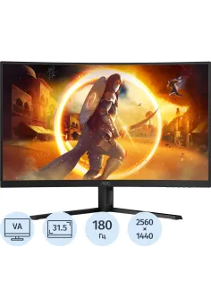 Монитор AOC (CQ32G4VE)32/WQHD/VA/180Hz/300cd/0.5ms/HDMI/DP