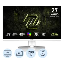 Монитор MSI MAG 274QRFW E20 27 WQHD/IPS/0,5ms/2xHDMI/DP/Pivot/200Гц/White