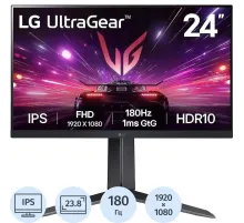 Монитор LG (24GS65F-B)23,8/FHD/IPS/180Hz/300cd/1ms/HDMI/DP