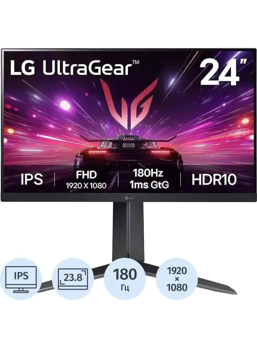 Монитор LG (24GS65F-B)23,8/FHD/IPS/180Hz/300cd/1ms/HDMI/DP