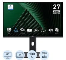 Монитор MSI MP275QPG(9S6-3PC39M-069)27/WQHD/IPS/100Hz/300cd/4ms/HDMI/DP