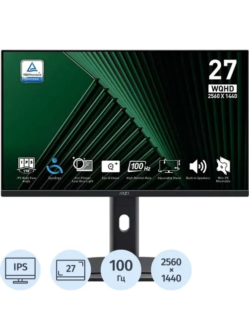 Монитор MSI MP275QPG(9S6-3PC39M-069)27/WQHD/IPS/100Hz/300cd/4ms/HDMI/DP
