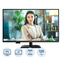 Монитор AOC 27 Q27P3QW QHD/IPS/75Гц, HDMI, DP, USB, SPK, CAM, HAS