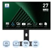 Монитор MSI 27 PRO MP275PG 16:9 FHD, IPS, HDMI, DP, VGA, 100HZ, Black