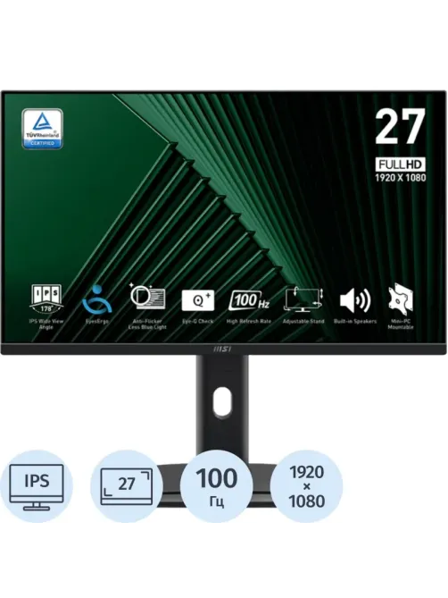 Монитор MSI 27 PRO MP275PG 16:9 FHD, IPS, HDMI, DP, VGA, 100HZ, Black
