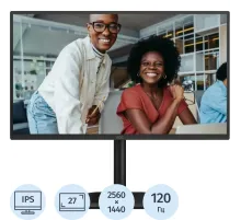 Монитор AOC Q27E4U 27 QHD/IPS/120Гц/350cd/HAS Piv/HDMI/DP/USB/черный