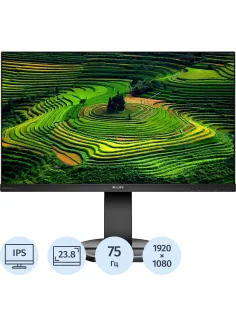 Монитор Philips (241B8QJEB)23.8/FHD/IPS/75Hz/250cd/5ms