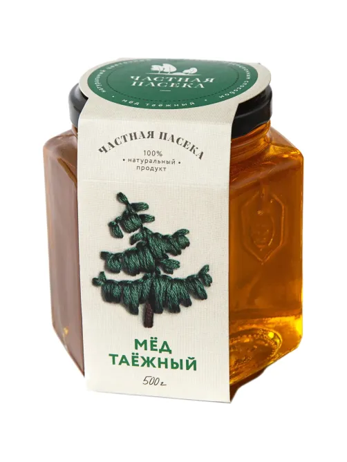 Мед Частная пасека таежный стекло, 500г