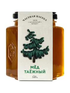 Мед Частная пасека таежный стекло, 500г