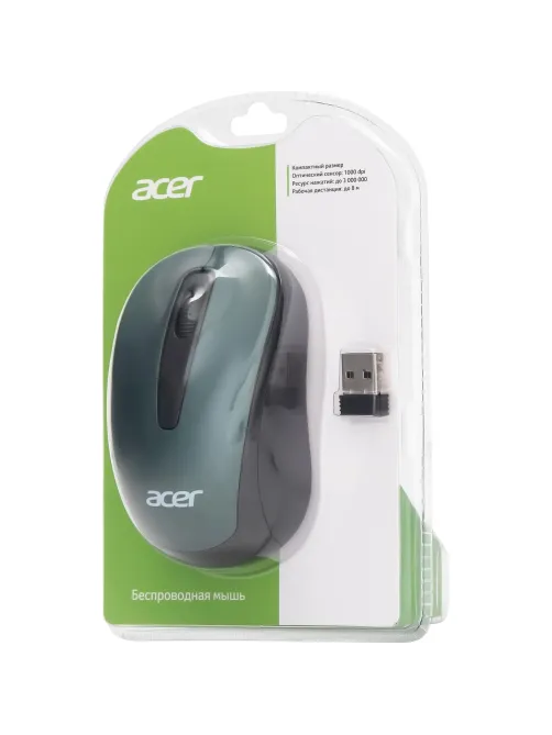 Мышь компьютерная Acer OMR135 зеленый  (1000dpi) WLS USB (ZL.MCEEE.01I)