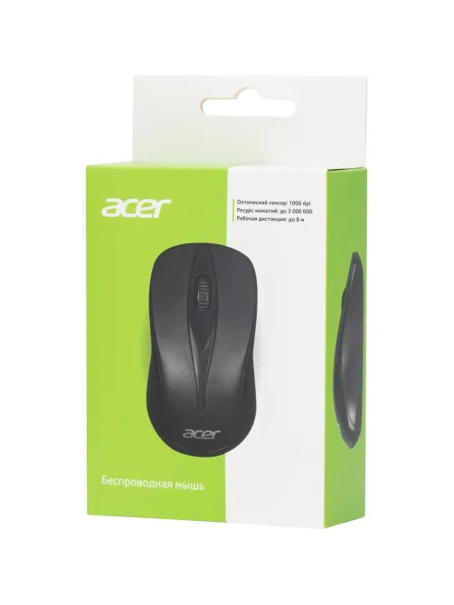 Мышь компьютерная Acer OMR131 черн. оптичес. (1000dpi) беспровод,USB (2but)