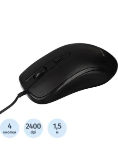 Мышь компьютерная черная, USB 800-2400DPi, 121,5x64x39мм BT-JM-001/E-M002A