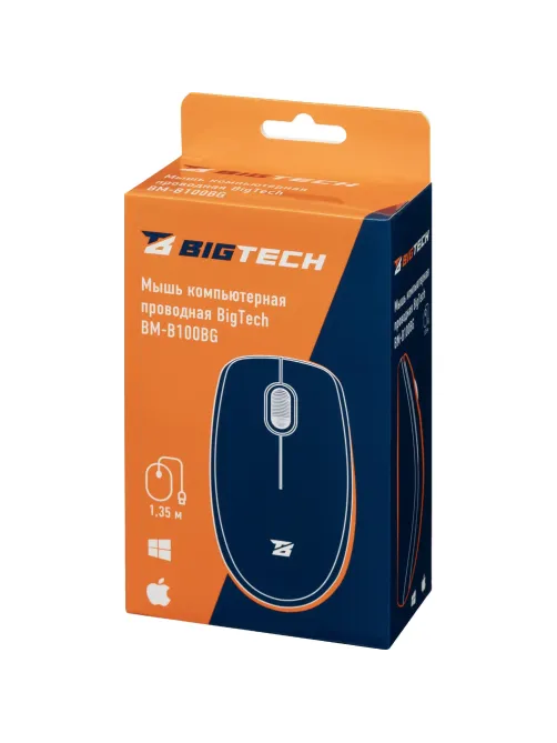 Мышь компьютерная Bigtech BM-B100BG черный/серый