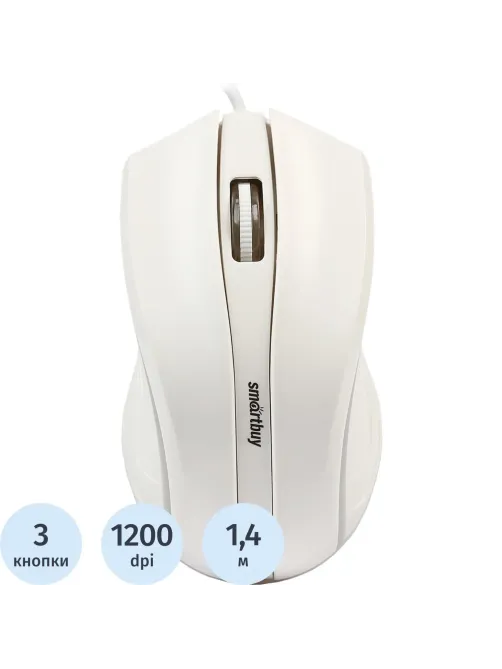 Мышь компьютерная Smartbuy ONE 338 проводная RGB белая (SBM-338-W)/40