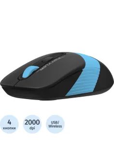Мышь компьютерная A4Tech Fstyler (FG10 BLUE)черн/син/2000dpi/беспроводн/4кн