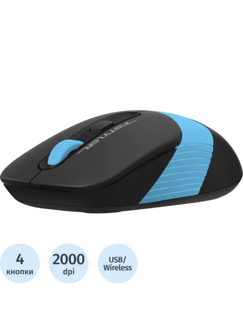 Мышь компьютерная A4Tech Fstyler (FG10 BLUE)черн/син/2000dpi/беспроводн/4кн