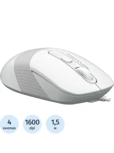 Мышь компьютерная A4Tech Fstyler (FM10 WHITE)белый/серый оптич 1600dpi/4but