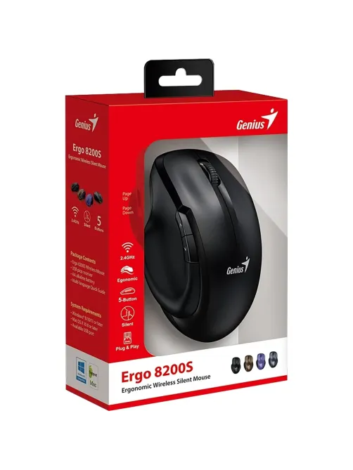 Мышь компьютерная Genius Ergo 8200S Black беспроводная