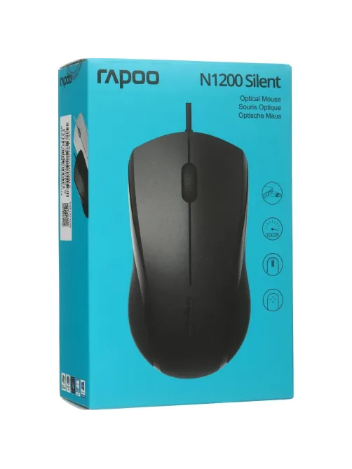 Мышь компьютерная RAPOO проводная N1200, цвет - черный