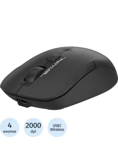 Мышь компьютерная A4Tech Fstyler FG16CS AIR2 BLACK (2000dpi)USB(3but)silent