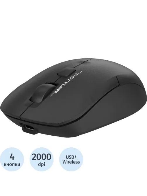 Мышь компьютерная A4Tech Fstyler FG16CS AIR2 BLACK (2000dpi)USB(3but)silent