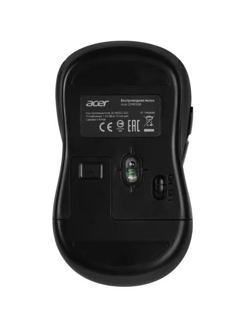 Мышь компьютерная Acer OMR306 черный/серый оптичес. 1600dpi/6but WLS USB