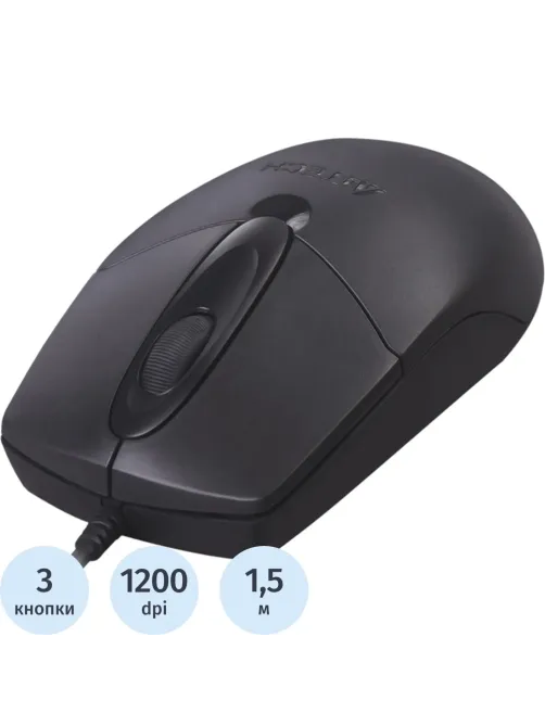 Мышь компьютерная A4Tech (OP-720 PS2 (BLACK)) оптическая (1000dpi/3but)