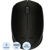Мышь компьютерная Logitech беспров.B170 black USB,1000dpi 3but (910-004659)