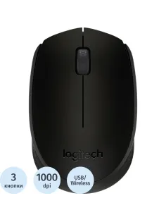 Мышь компьютерная Logitech беспров.B170 black USB,1000dpi 3but (910-004659)
