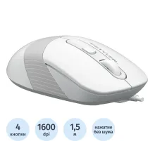 Мышь компьютерная A4Tech Fstyler FM10S белый/серый 1600dpi/USB/4but